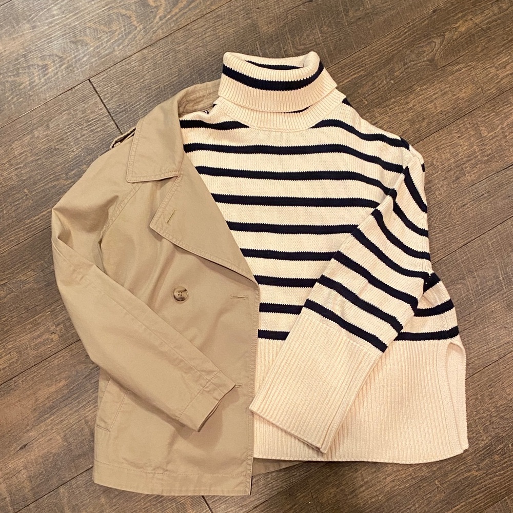 GAP Navy Striped Turtleneck Sweater